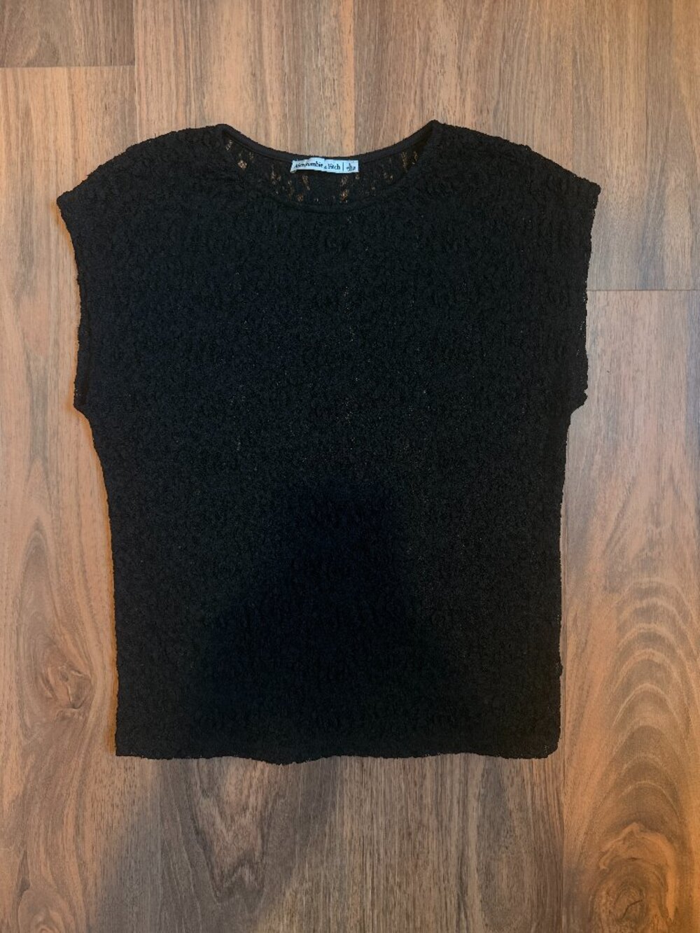Abercrombie & Fitch Black Textured Lace Top - Size L